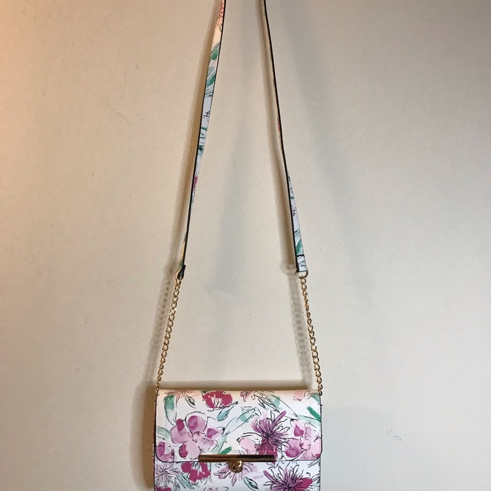 Beautiful Floral Clutch Purse with Strap